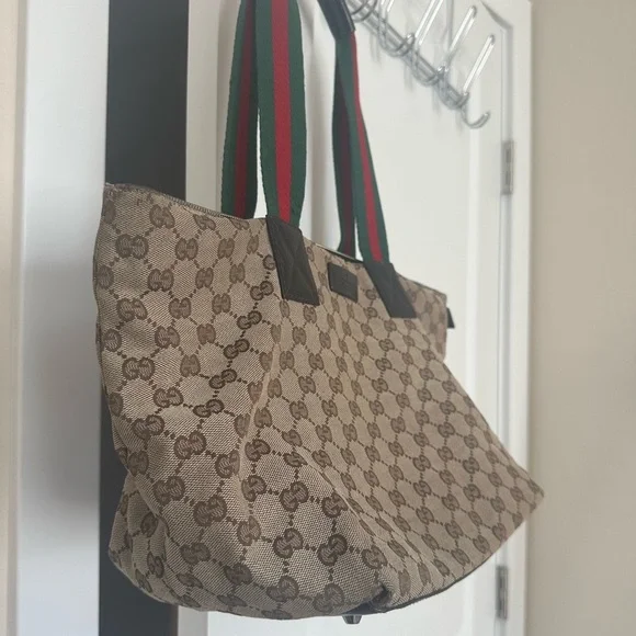Gucci Sylvie Web Hobo Shoulder Bag Tote Handbag Laptop Bag